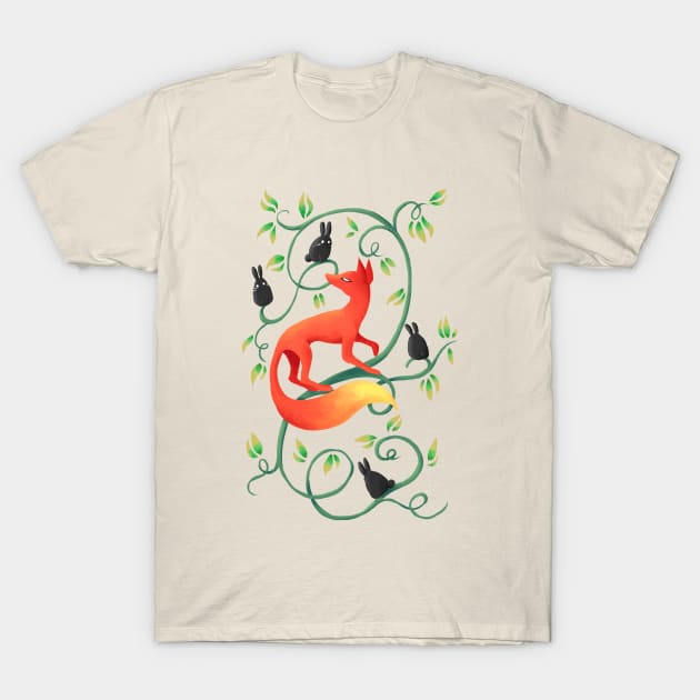 Bunnies and a Fox T-Shirt by Freeminds